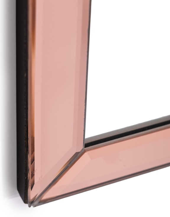 Overmantle Pink "Venus" Glass-Framed Wall Mirror
