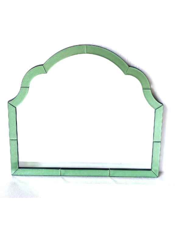 Overmantle Green "Venus" Glass-Framed Wall Mirror