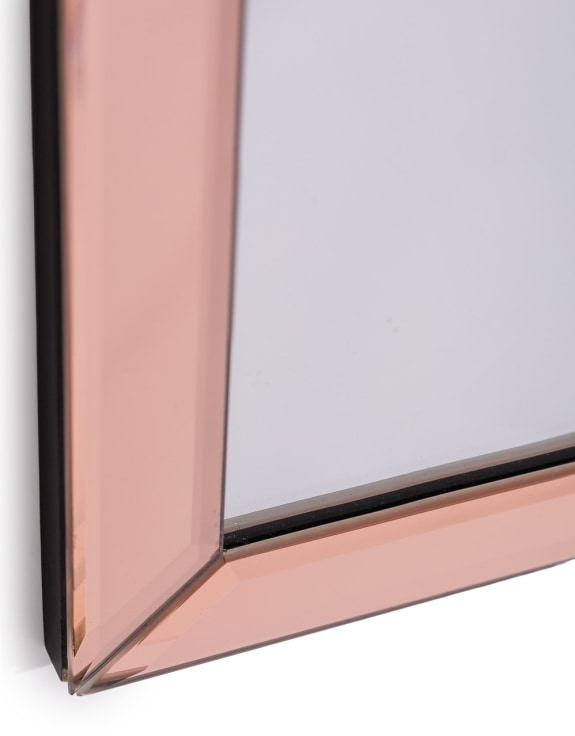 Portrait Pink "Venus" Glass-Framed Wall Mirror