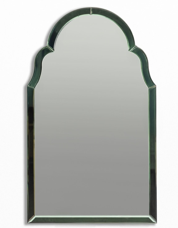 Portrait Green "Venus" Glass-Framed Wall Mirror