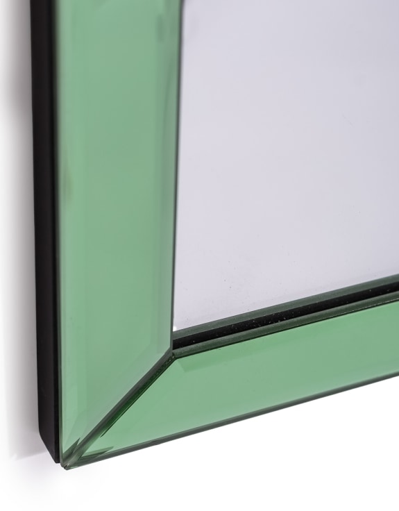Portrait Green "Venus" Glass-Framed Wall Mirror