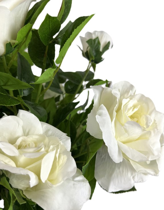 Large Ornamental Potted White Rose Tree