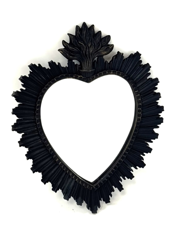Medium Black "Sacred Heart" Mirror