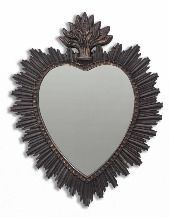 Medium Black "Sacred Heart" Mirror