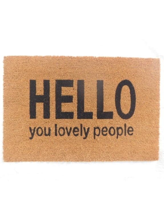 "Hello You Lovely People" Doormat
