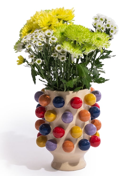 Ceramic Multi-Colour "Pom Pom" Vase