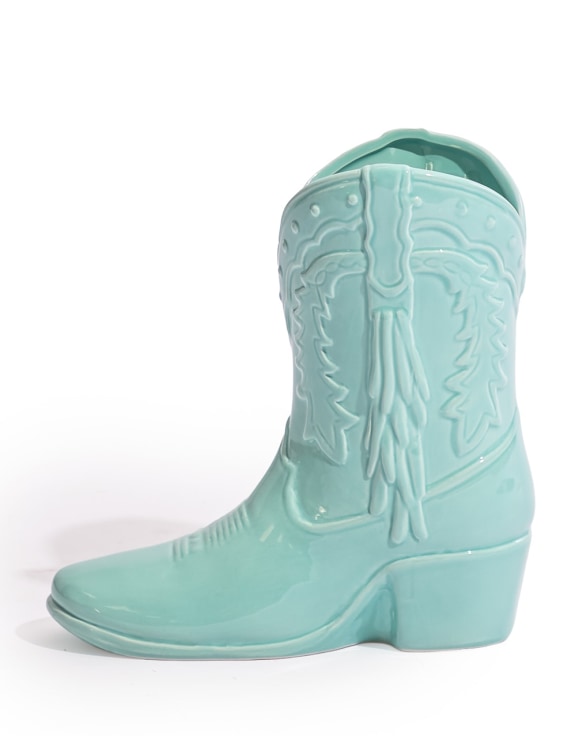 Bright Blue "Swiftie" Cowboy Boot Ceramic Vase