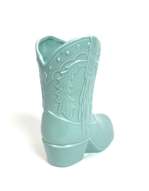Bright Blue "Swiftie" Cowboy Boot Ceramic Vase