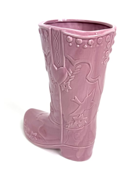 Large Pink "Swiftie" Cowboy Boot Ceramic Vase