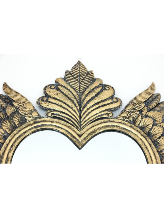 Large Antique Gold Winged "Sacred Heart" Wall Mirror