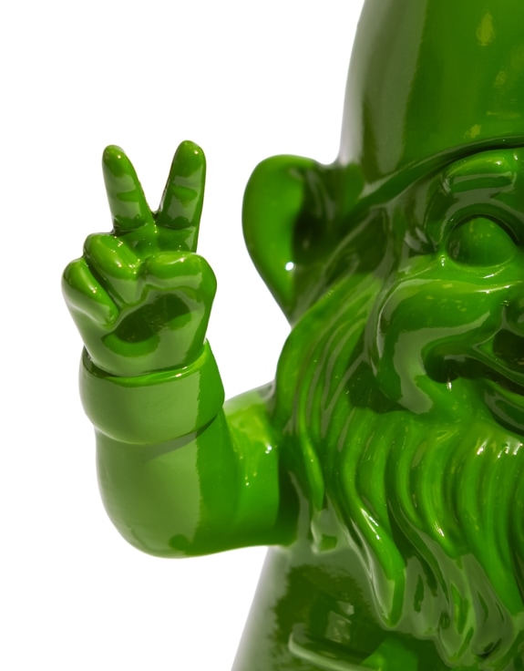 Medium Bright Green "Peace" Gnome Figure