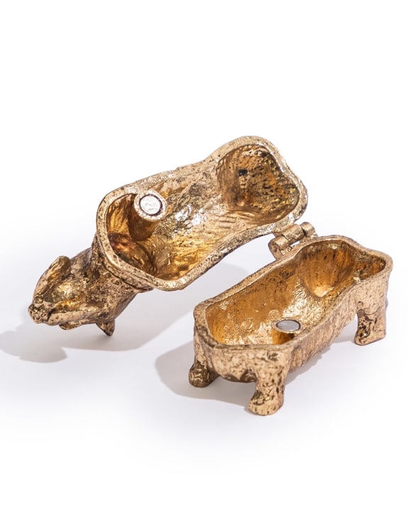 Gold Terrier Trinket Box 