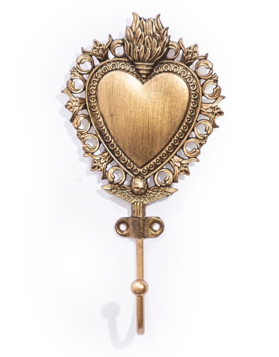 Gold "Sacred Heart" Coat Hook (to be bought in qtys of 6)