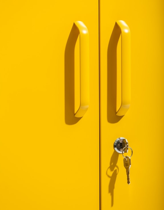 Medium Steel Metal Locker in Mustard Yellow