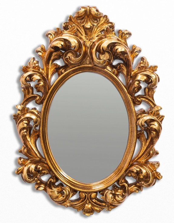 Gold Oval Rococo Ornate Mirror