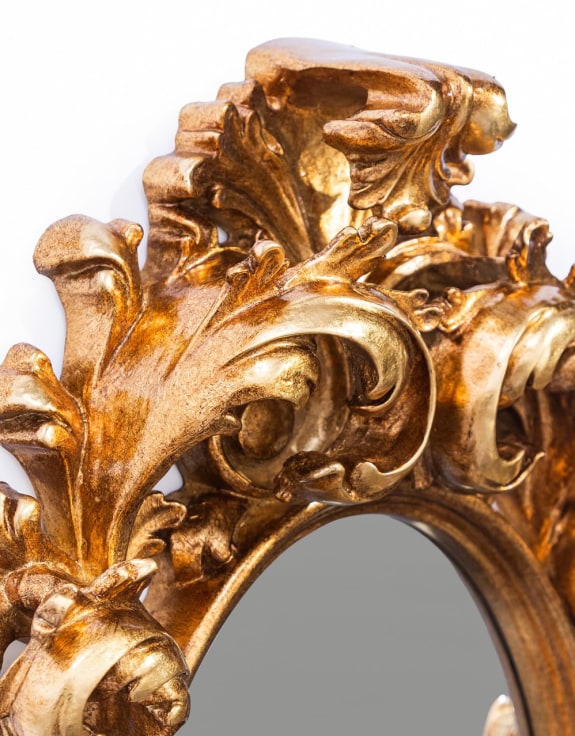 Gold Oval Rococo Ornate Mirror