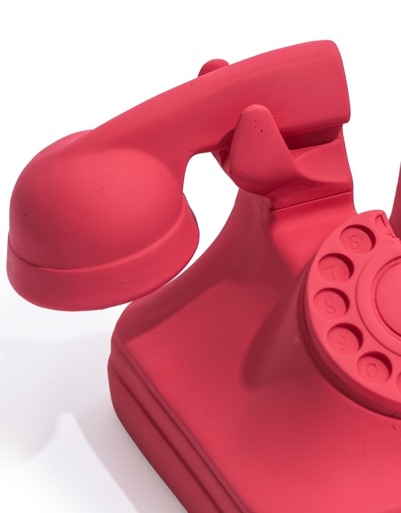 Set of Matt Pink/Red Telephone Bookends