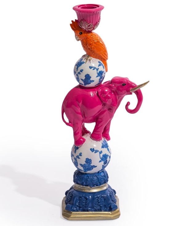 Elephant & Cockatoo Ornate Circus Stack Candle Holder