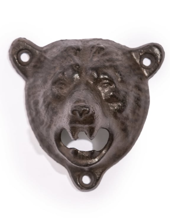 Cast Iron Bear Head Wall Mounted Bottle Opener (to be bought in qtys of 6)