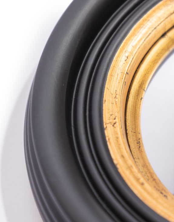 Round Black 25cm Convex Mirror