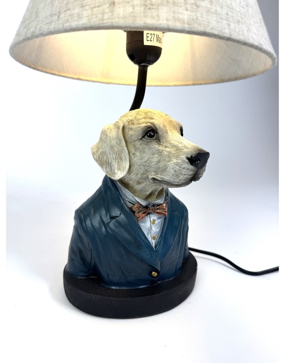Gentry Labrador Table Lamp w/ Grey Shade