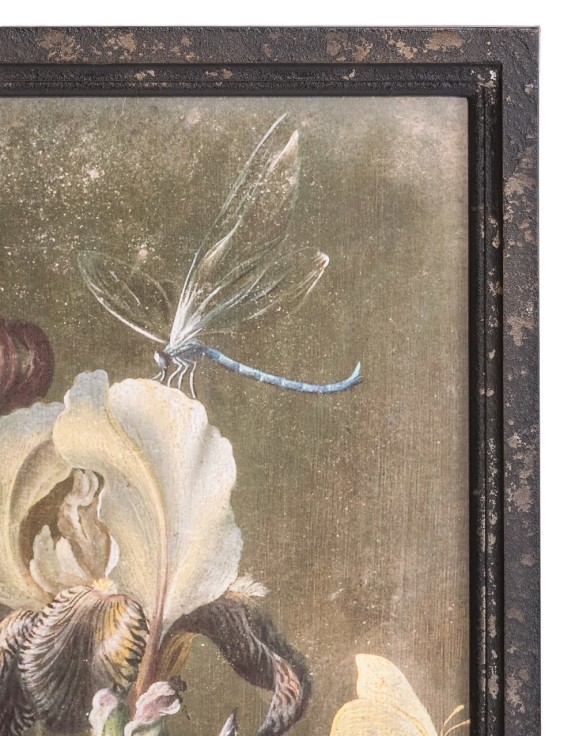 Set of 2 Antiqued Boho Floral Bouquet Wall Prints