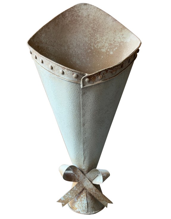 Large Rustic Metal Wall-Mounted Bouquet Vase