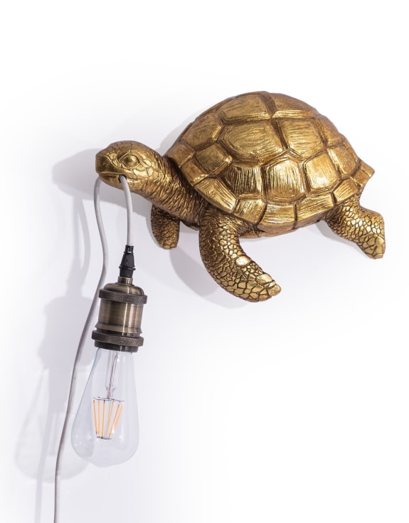 Antique Gold Turtle Wall Lamp