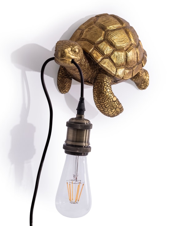 Antique Gold Turtle Wall Lamp
