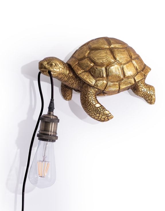 Antique Gold Turtle Wall Lamp