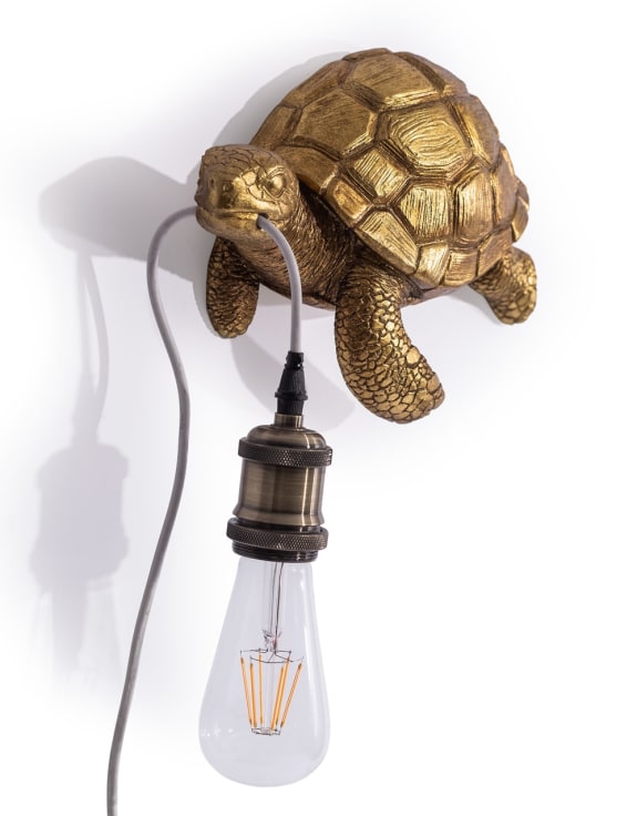 Antique Gold Turtle Wall Lamp