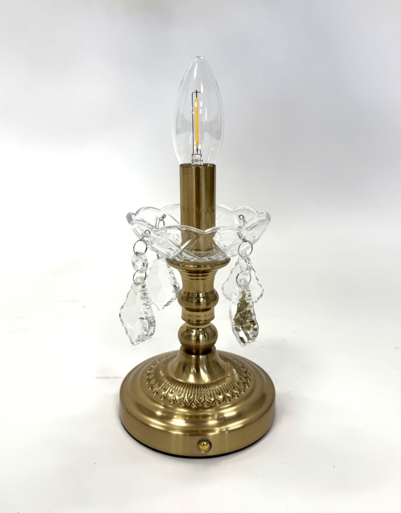 Ornate Brass Rechargeable Table Lamp 