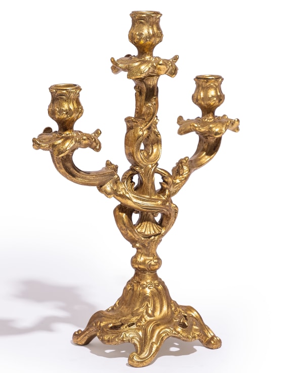 Antique Gold Ornate Candelabra