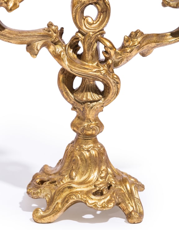 Antique Gold Ornate Candelabra