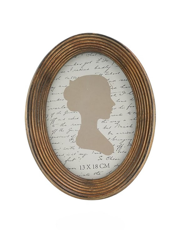 Antique Gold Ribbed Oval 5x7" Photo Frame