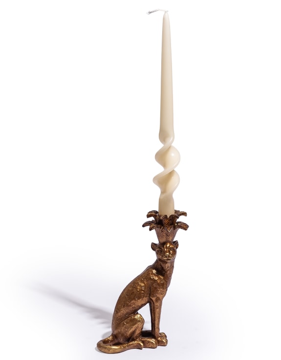 Sitting Leopard Candle Holder