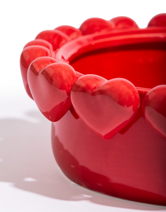 Large Bowl w/ Multi Red Hearts