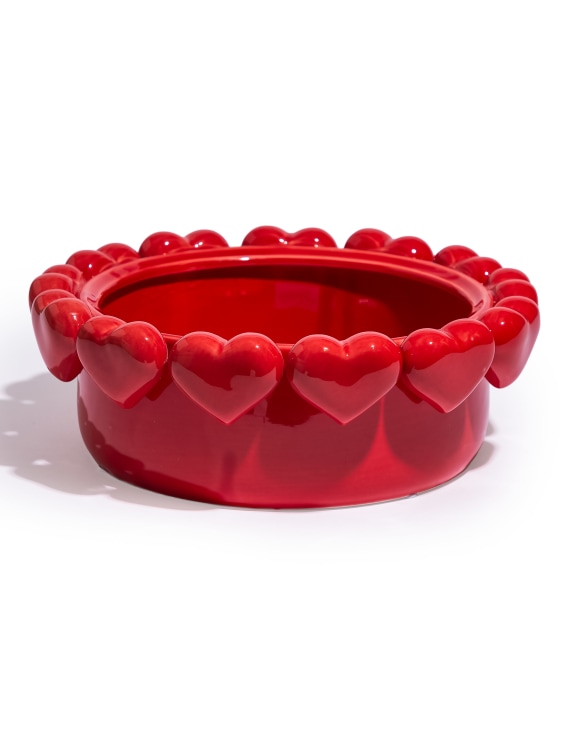 Large Bowl w/ Multi Red Hearts