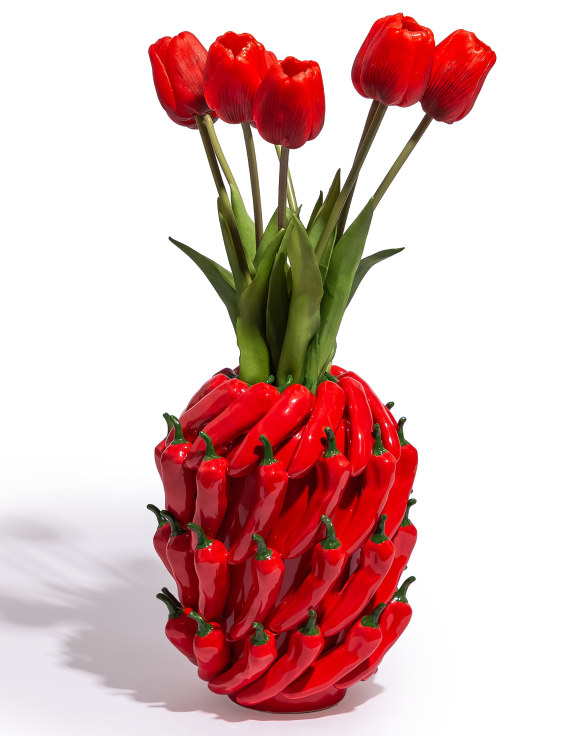Multi Red Chilli Ceramic Vase