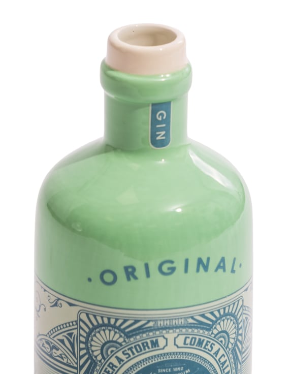 "Cambridge Blue" Ceramic Gin Bottle Stem Vase (to be bought in qtys of 2)