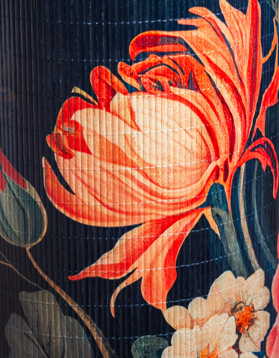 Floral Boho Bamboo Side Table 70cm (to be bought in qtys of 2)