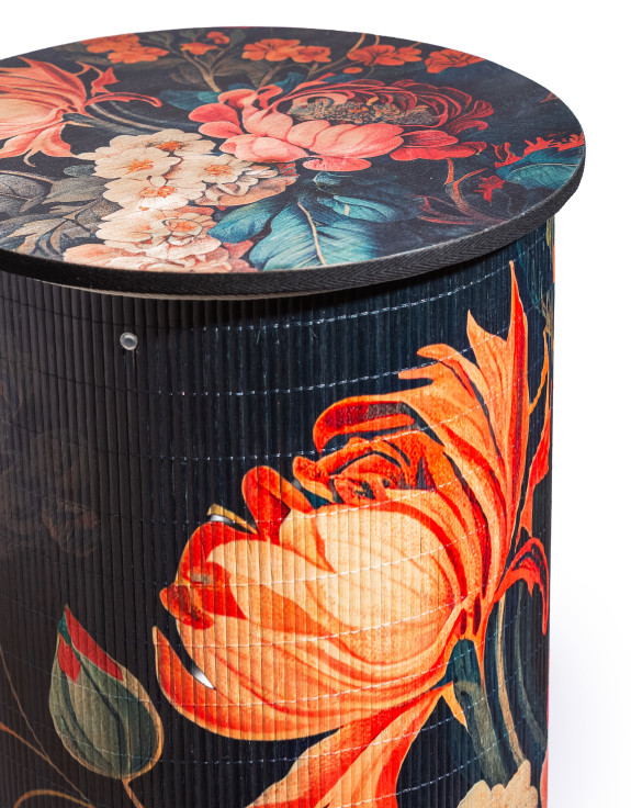 Floral Boho Bamboo Side Table 70cm (to be bought in qtys of 2)