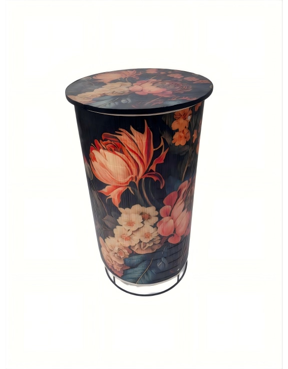 Floral Boho Illuminated Bamboo Side Table 60cm (to be bought in qtys of 2)