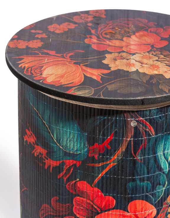 Floral Boho Bamboo Side Table 60cm (to be bought in qtys of 2)