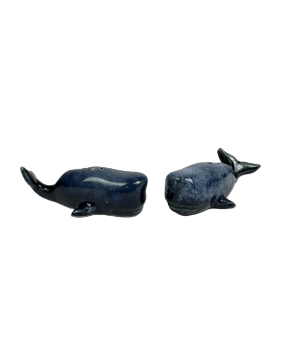 Set of Ceramic Blue Whale Salt & Pepper Shakers (to be bought in sets of 6)