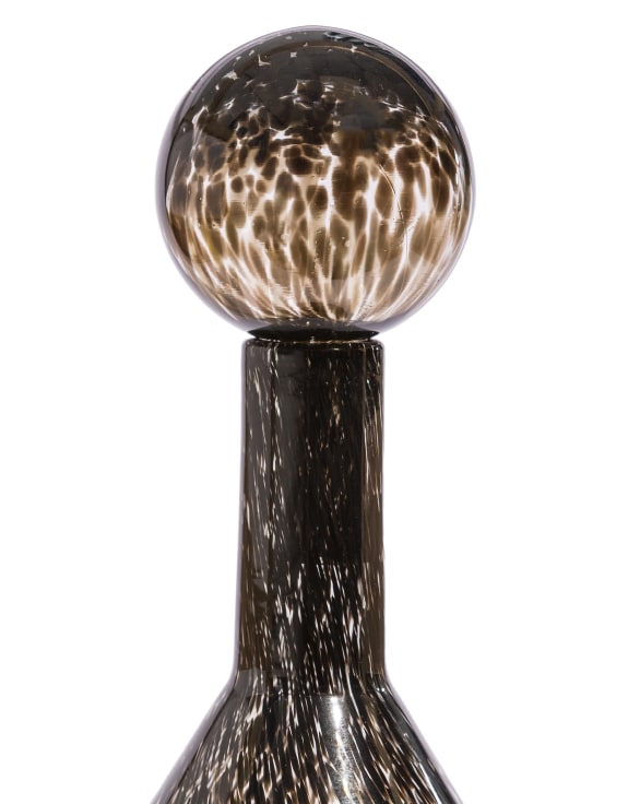 Tall Clear Leopard Print Glass Apothecary Bottle
