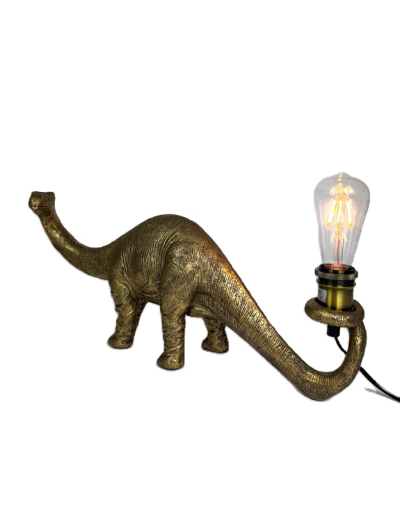 Antique Gold Brontosaurus Table Lamp