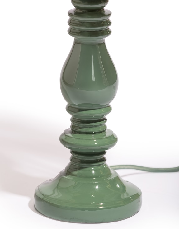 Pale Green Table Lamp w/ Natural Ribbed Rope Shade (to be bought in qtys of 2)