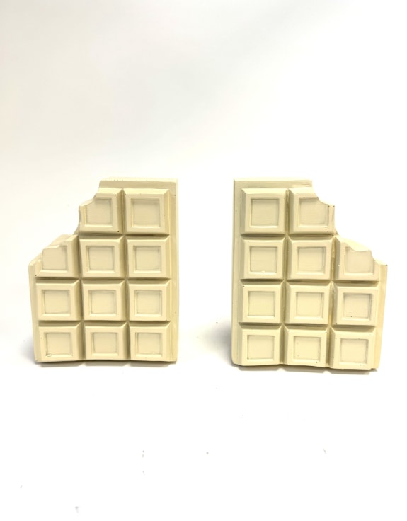 Set of White Chocolate Bars Bookends