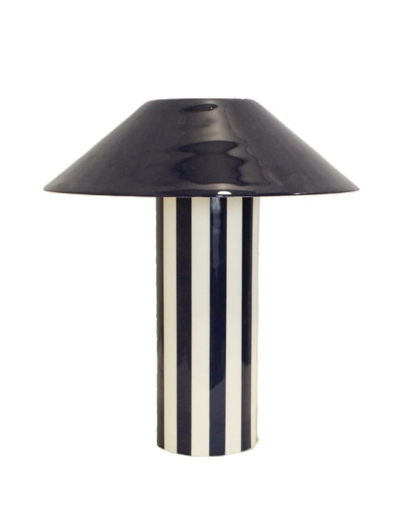 Navy Blue/White Stripe Rechargeable Table Lamp